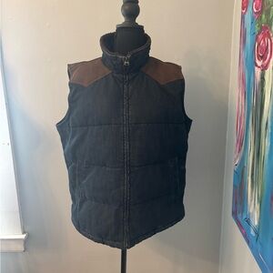 Ralph Lauren jeans co. Denim zip up vest Sherpa collar women's XL